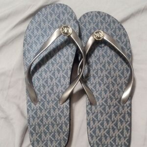 Michael Kors Blue and Silver Sandals